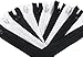 YAKA 60pcs 9 Inch Black & White Nylon Coil Zippers Sewing Zippers Bulk for Tailor Sewing Bags Garment Crafts DIY Accessories