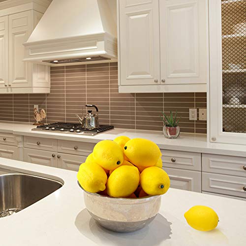BigOtters 25PCS Artificial Lemons, 2 x 3 inches Vivid Faux Lemon Fake Yellow Lemon for Fake Fruit Bowl, Home Kitchen Table Cabinet Party Decor Photography Prop