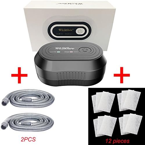 HuaHong CPAP Cleaner Portable Mini CPAP Disinfector For CPAP Air Tubes Machine Tube Respirator+2 Pcs CPAP Tubing Hose+12 Pcs Disposable CPAP Filters