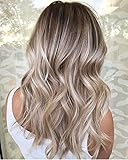 Ugeat 18 inches Colored Dark Ash Blonde Highlights with Golden Blonde Pu Tape in 100% Human Hair Extensions of Adhensive Tapes 20pcs 50g