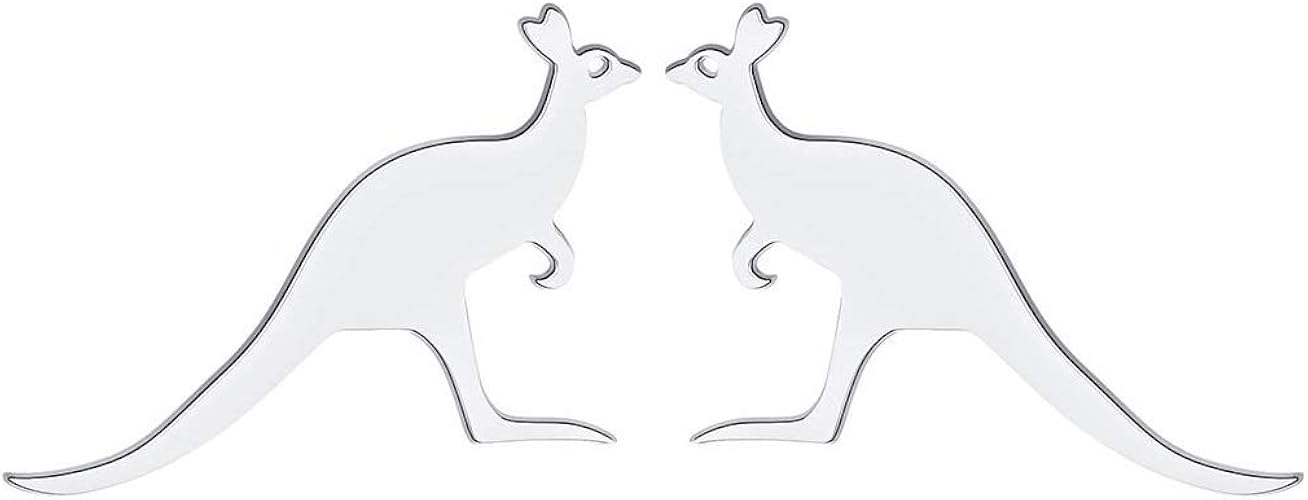 Amazon Zz Zinfandel ステンレススチール オーストラリア ワラビー カンガルースタッドイヤリング かわいい動物 小さなネズミイヤリング レディース ガールズ キッズ ティーン シルバー ネックレス 通販