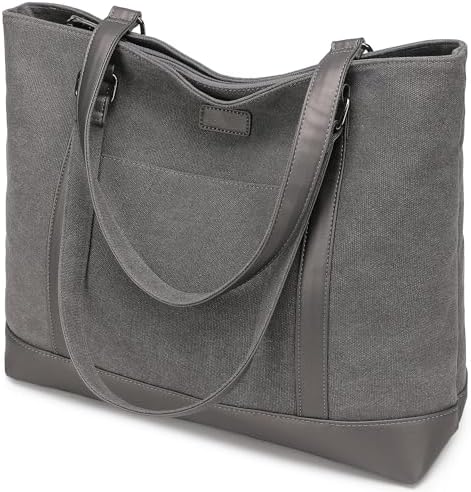 Barsine Canvas Laptop Tote Work Bag for Women with Inch
