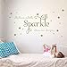 She Leaves a Little Sparkle Girls Room Vinyl Wall Decal Sticker Inspirational Quote with Stars (Gold, 15x36 inches) primary
