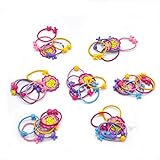 Omystyle Cute Hair Ties Head Bands Ropes Hair Colorful Elastics Ponytail Holder for Baby Toddler Girl Rabbit Ear Apple Rose Heart Nine Styles 50 PCS