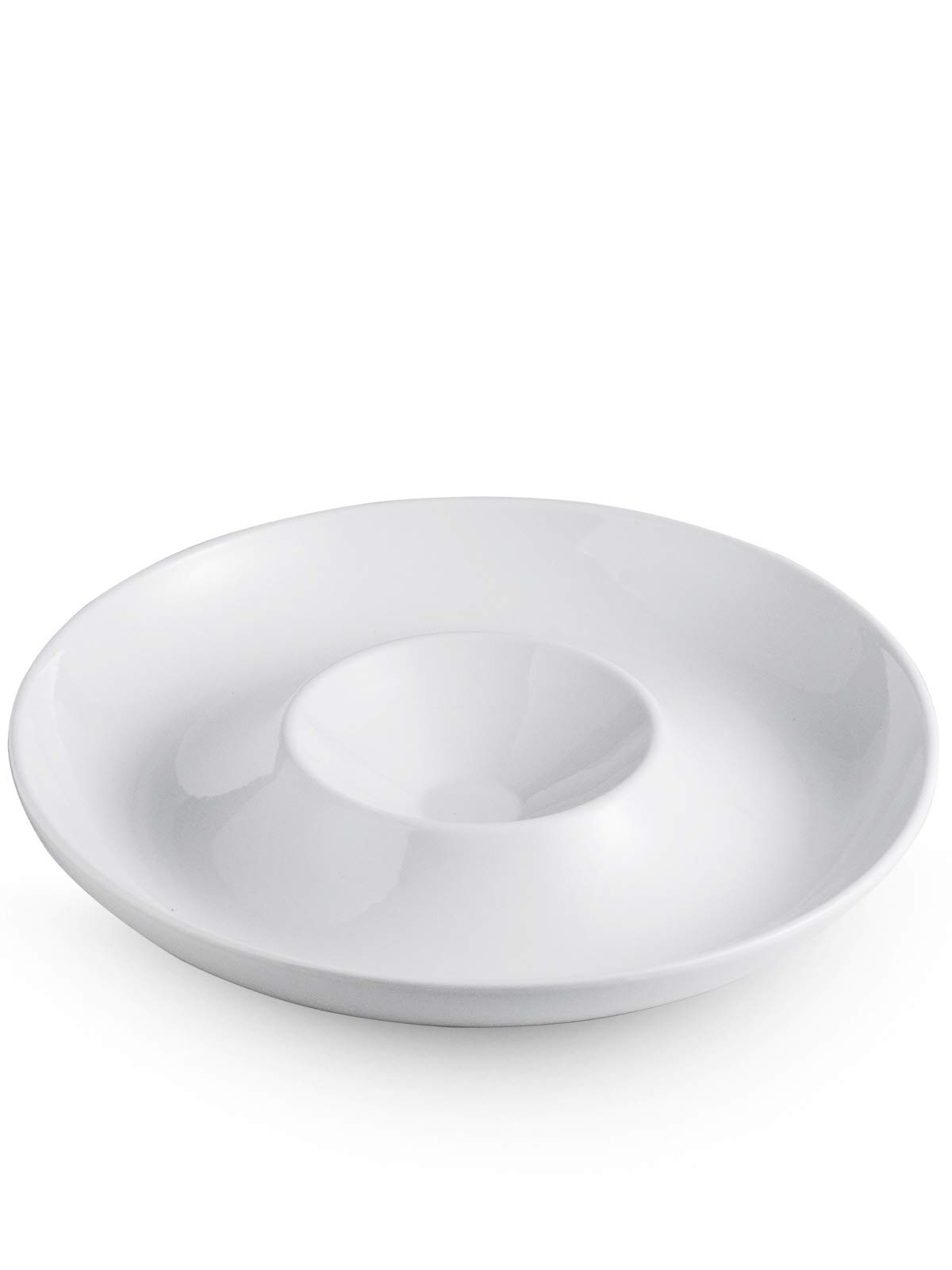 Photo 1 of LAUCHUH Porcelain Chip and Dip Serving Set Divided Serving Trays Appetizers and Cheeses Serving Platter Compartment Dish for Father's Day, Christmas, Snack, Fruit, Veggies, Candy, 12-inch 