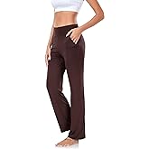 ADANIKI Women’s Yoga Pants with Pockets, High Waisted Bootcut Straight-Leg Pants for Women, Loose Comfy Modal Sweatpants