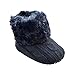 Weixinbuy Baby Girls Knit Soft Fur Winter Warm Snow Boots Crib Shoes