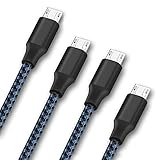 ONSON Micro USB Cable,4Pack 3FT/6FT/6FT/10FT Long Premium Nylon Braided Android Charger USB to Micro USB Charging Cable Samsung Charger Cord for Samsung Galaxy S7 Edge/S7/S6/S4/S3,Note 5/4/3 (Blue)