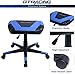 GTRACING Gaming Ottoman Footstool Chair Height Adjustable Footrest Spare Seat PU Leather (Blue)