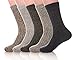 MQELONG Mens Wool Socks Soft Thick Thermal Warm Crew Winter Socks 5 Pairs (5-Pack Solid Colors)