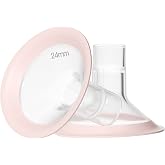 NCVI Replacement Flanges 24mm for 8780/8782/8100/8102/8122/8116/8128/8129 | Breast Pump Accessories, BPA Free, 2 PCS (24mm Flange)