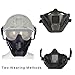 Outry Half Face Mask - One Size Fits Most - Lower Face Protective Mask for Airsoft/Paintball/BB Gun/CS Game/Hunting/Shooting (Black - TPE & Steel)