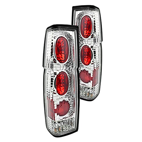 Tail Lights Fits 1986-1994 Nissan Hardbody D21 & 1995-1997 Nissan Hardbody Pickup | Chrome/Clear LED Drivers Taillight Tail Lamp Replacement by IKONMOTORSPORTS | 1987 1988 1989 1990 1991 1992 1993