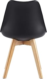mcc direct Set of 4 Retro Dining Chairs with Wooden Legs & Cushions view 6