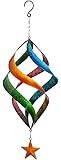 Evergreen GardenBeautiful Multi Colored Connected Spiral Kinetic Wind Spinner - 9 x 24 x 9 Inches Fade and Weather Resistant Outdoor Decoration for Homes, Yards and Gardens