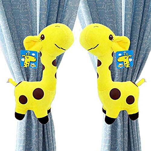 Duolaimi Creative Giraffe Cartoon Window Curtain Drapery Tieback Clips (Yel...