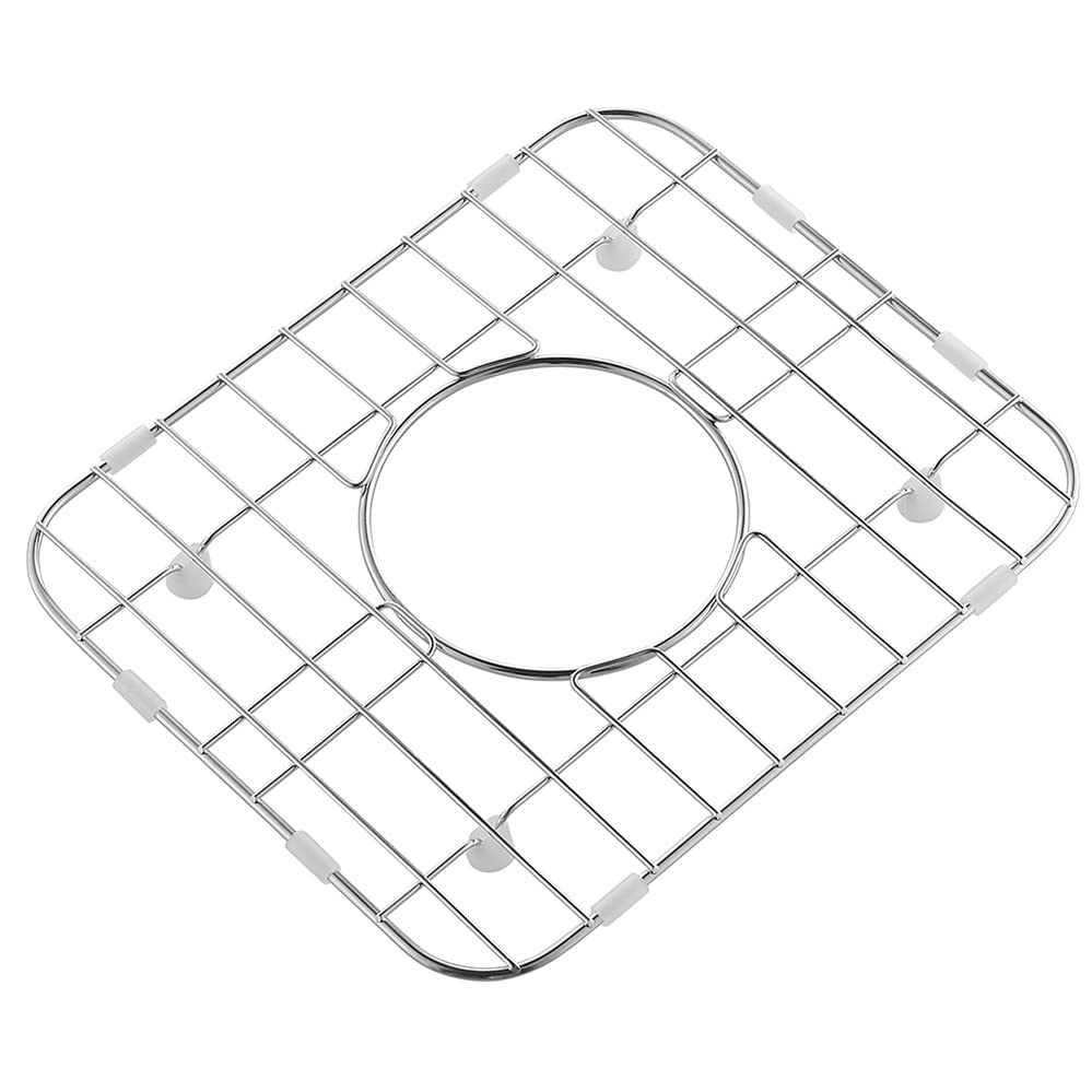 Photo 1 of CIPOTAL 12.1 in. x 10.1 in. Centre Drain Sink Protector with Supersoft Silicone Feet in 304 Grade Stainless Steel