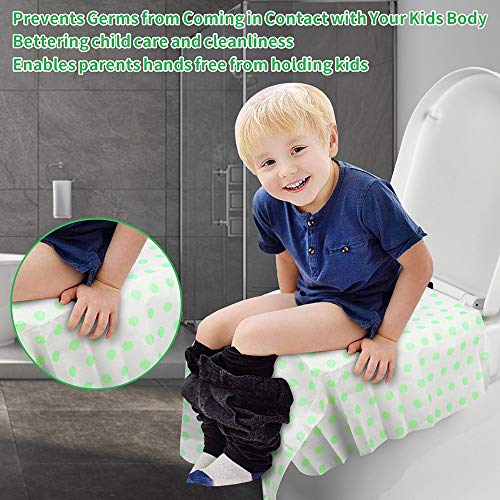Toilet Seat Covers Disposable, Famard Extra Large Portable Potty Seat Covers for Toddlers, Soft and Waterproof Travel Potty Covers for Kids with Individually Wrapped (20 Packs)