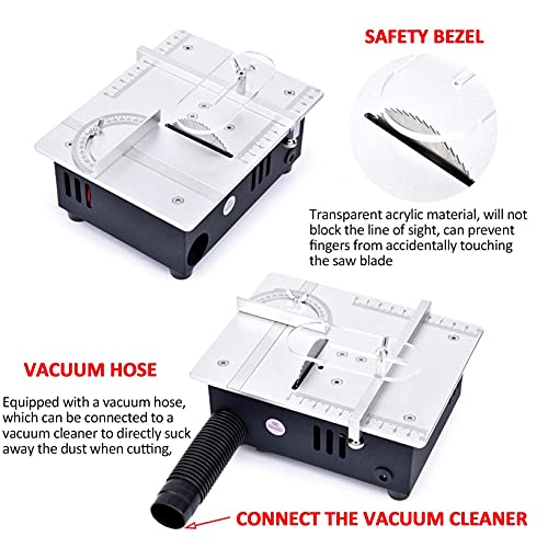 ZHJIUXING HO Mini TischkreissäGe Feinschnitt Modellbau,Kleine TischsäGe,Winkelschnitt,96W Gravierbare TischmüHle,Zum… – Bild 6