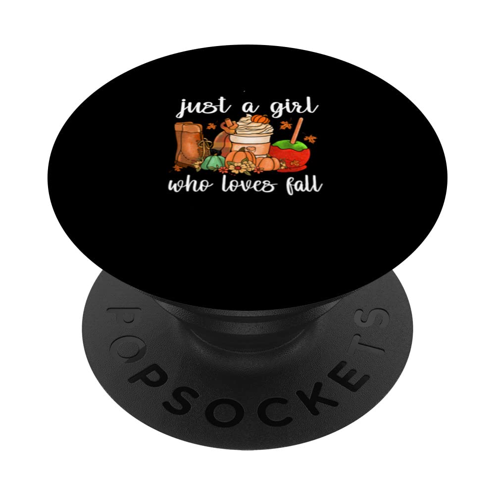 A Girl Who Loves Fall Pumpkin Spice Latte Cute Autumn PopSockets Swappable PopGrip