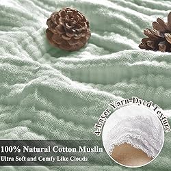 PHF 100% Cotton Muslin Blanket Twin Size 66" x