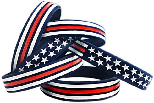Thin Blue Line USA Red, White, and Blue American Bracelet (Standard 8", 6 Pack)
