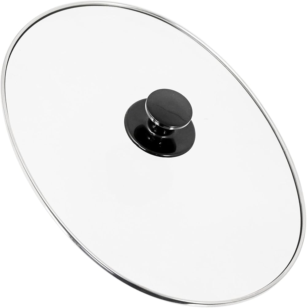 Spares2go Universal Large Oval Glass Lid & Knob Handle for Slow Cookers
