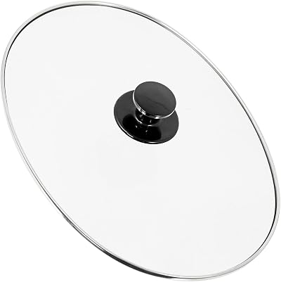 Spares2go Universal Large Oval Glass Lid & Knob Handle for Slow Cookers