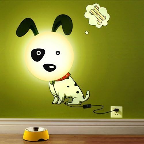 Alisabler Cute Dog 3D wall stickers wall lamps Night light for kids room
