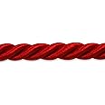 Trims by The Yard Charlotte 3/16" Twisted Cord Trim, Versatile Trim for DIY Crafts, Picture Frames, Home Decor, and Fashion Items, 20-Yard Cut, Red