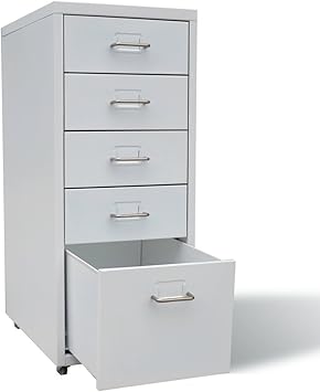 Amazon Com Festnight 5 Drawers Mobile Metal File Cabinet With