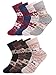 Luxina 8 Pairs Warm Thick Wool Knitting Socks for Women Christmas Deer Patterned