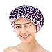 Rose Dots Shower Cap, Double-layer Waterproof Bath Hat for Women
