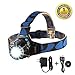 OZLON Waterproof LED Headlamp Head torch with Zoomable Focus Length and Rechargeable Li-ion Battery, Wall Charger and USB Charging Cable Included for Running,Jogging,Free Work,Hiking,Fishing