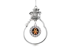 Inspired Silver - Silver Circle Charm Snowman Ornament with Cubic Zirconia Jewelry