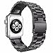 PUGO TOP Replacement for Apple Watch Band Ultra 2/Ultra Series 9/8/7/6/5/4/3/2/1/SE 42mm 44mm 45mm, Stainless Steel Metal Iphone Watch Link Band for iWatch (3 blades Black, 42mm/44mm/45mm/49mm)