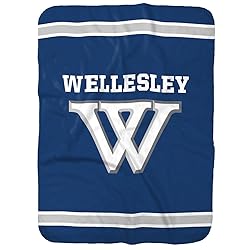 Wellesley Blues Primary Logo Stripes Sherpa