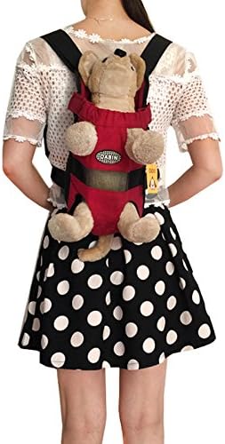 Pineocus Red Canvas Backpack Style Pet Dog Legs Out Carrier Bag Size L