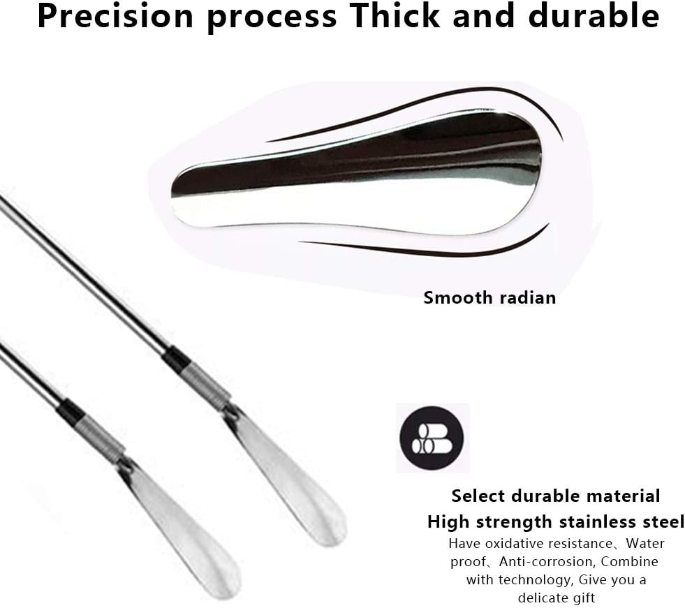 Kangwell Long Handled Shoe Horn -Stainless Steel Shoehorn for Men, Women and Kids - Adjustable Extended Reach Assist -Sock Remover for Elderly, Disabled (1): Health & Personal Care