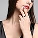 EVBEA Dainty Sugar Skull Band Fun Cute Blue Yellow Rose Knuckle Rings (Black, 8)
