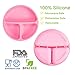 Silicone Baby Plate, with 2 pcs Silicone Spoon - BPA Free, Dishwasher, Microwave and Safe - Easy to Clean, Feeding Dishes for Kids/Infant (Pink)