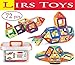 LIRS TOYS Magnetic Building Blocks Toy - 72 pcs Set of Fun, Creative, Educational 3D Construction. Plastic Tiles for Kids Age 3+ with Carry Case and Alphabet Squares. For Boys and Girls