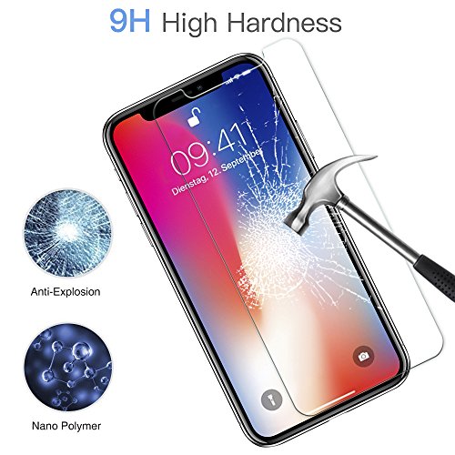 [2 Pezzi] Senistech iPhone X Pellicola Protettiva - Pellicola Vetro Temperato per iPhone X - 0.33mm HD Alta Trasparente ,Anti-Bubbles, Ultra Resistente, 3D Touch Compatible