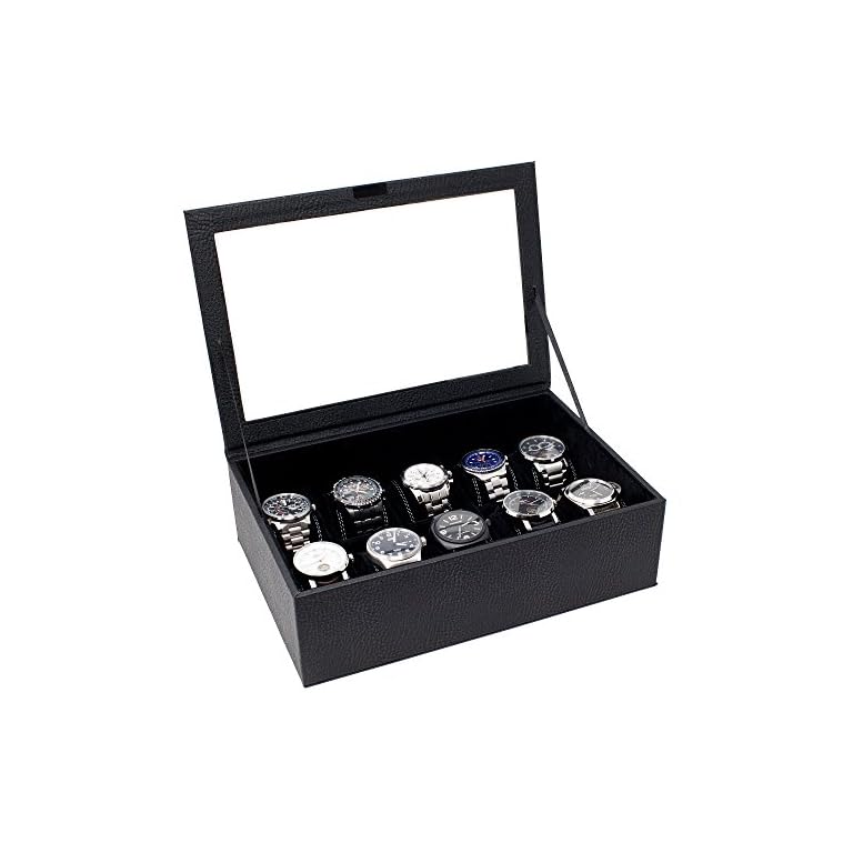 Mantello Portable Watch Travel Case Storage Organizer, Black