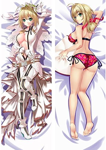 GB Arts Saber Bride, Saber Red Bikini Fate/Extra Peach Skin 150cm x 50cm Pillowcase