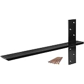 （2-Pack） Free Hanging T Shelf Bracket, Solid Heavy Duty Steel Knee Wall Hidden Granite Countertop Support Floating Bracket Hardware, Universal ,24 Inch , DIY Projects , Screws Included