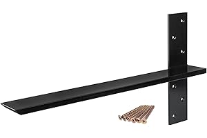 PETRELWING （2-Pack）Free Hanging T Shelf Bracket, Solid Heavy Duty Steel Knee Wall Hidden Granite Countertop Support Floating Bracket Hardware, Universal ,20 Inch , DIY Projects , Screws Included