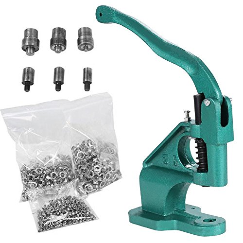 go2buy Heavy Duty 3 Die (#0#2#4) Grommet Machine Hand Eyelet Press Hole Punch Tool with 1500 Silver Grommets Eyelet