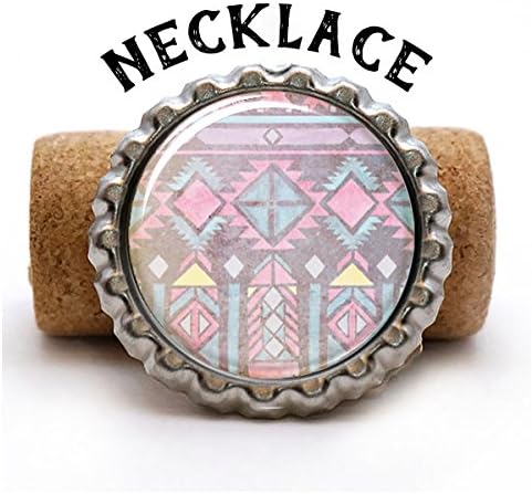 Tribal Print Bottlecap Necklace