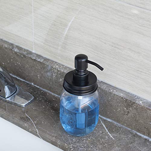 Easy-Tang Clear Glass Soap Dispenser for Kitchen, Bathroom - Refillable Wash Hand Liquid Bottle, 16 Oz Mason Jar with Black Pump Holder, Ideal for Dish Detergent, Essential Oil, Shampoo Lotion - Thumbnail 5